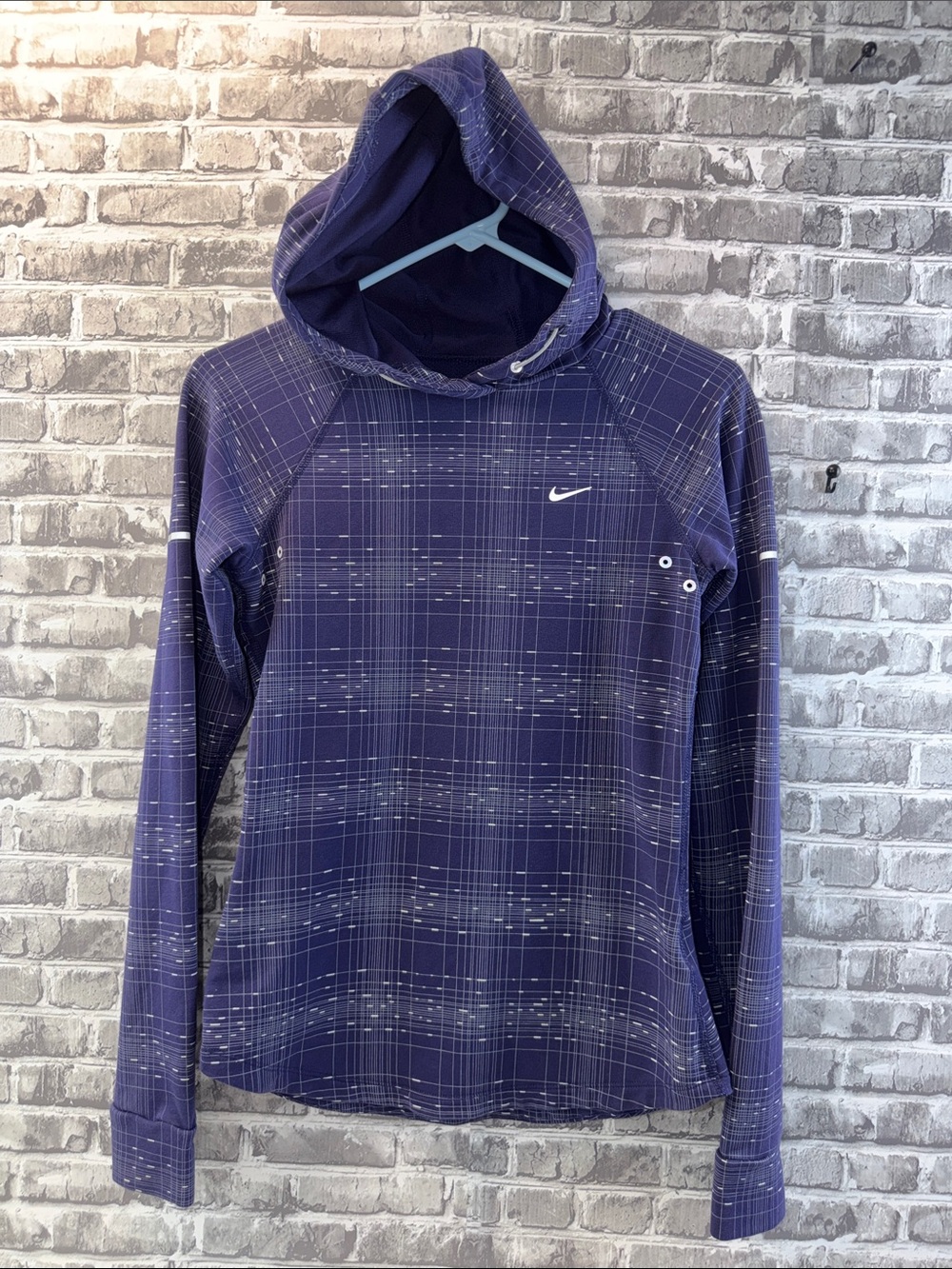Nike Purple Plaid Performance Hoodie for Women